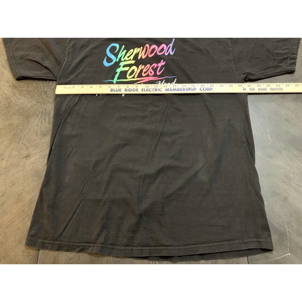 Vintage Jt’s Sherwood Forest Home Of Robin Hood T Shirt Neon Writing Men's Large - Picture 4 of 6